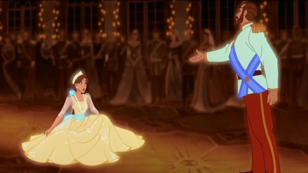Anastasia niña junto a su padre, el zar Nicolás II, durante un baile en el palacio imperial de Rusia